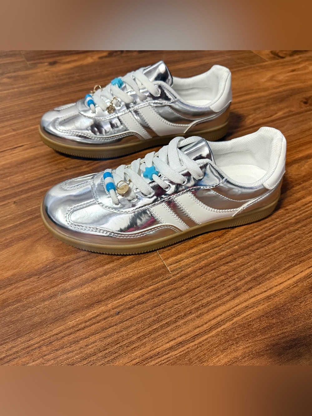 Steve Madden Silver Metallic Sneakers